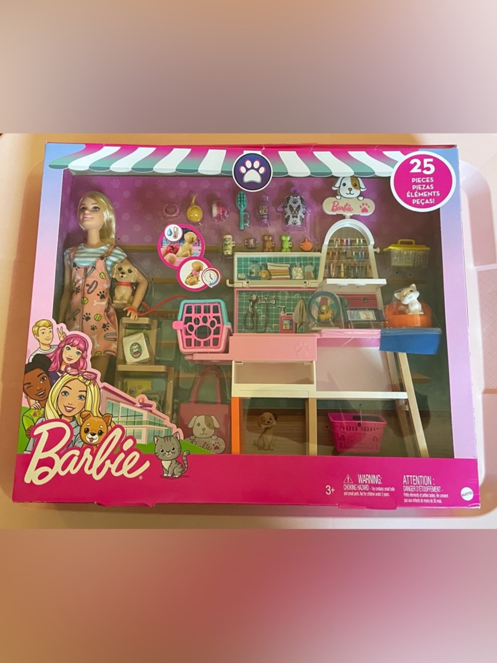 NIB Barbie Pet Boutique Clinic Playset 25 Pcs